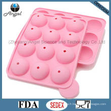 FDA LFGB Standard 12 Cavités Round Silicone Lolly Pop Candy Mold Mini DIY Silicone Cake Mold Sc11